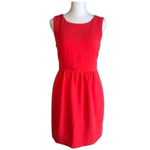 J Crew Bright Pink Coral A-line High Neck Dress